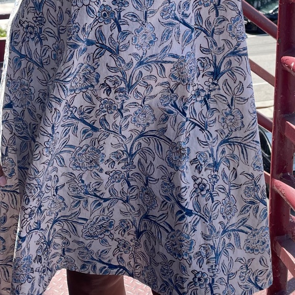 MATTA NY Moema Kalamkari Dress Natural Indigo Floral Summer Stunner M Medium - Picture 3 of 16
